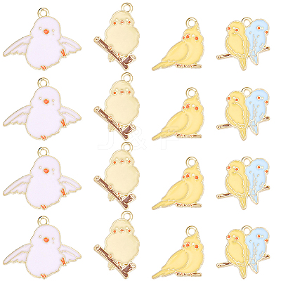 40Pcs 4 Styles Alloy Enamel Pendants ENAM-SC0007-54-1