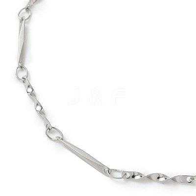 304 Stainless Steel Twisted Bar Link Chains Bracelets for Women BJEW-JB11838-1
