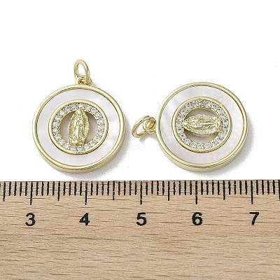 Brass Micro Pave Cubic Zirconia Pendants KK-G485-19E-G-1