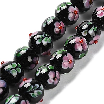 Handmade Lampwork Bumpy Beads Strands LAMP-A005-01A-1