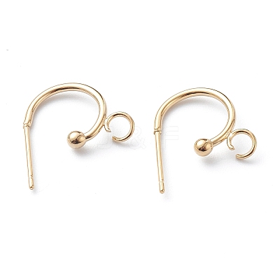 304 Stainless Steel Half Hoop Earrings STAS-Z028-B02-G-1