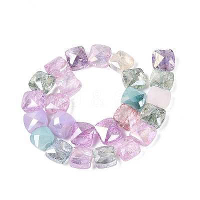 Mixed Styles Electroplate Crackle Glass Beads Strands EGLA-Q135-02A-C01-1