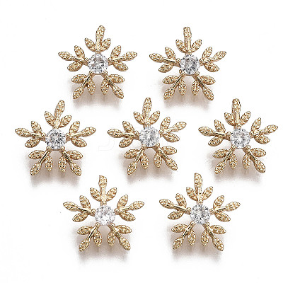 Brass Micro Pave Cubic Zirconia Charms X-KK-R111-059-1