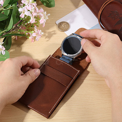 PU Leather Single Watch Storage Envelope Boxes CON-WH0089-229-1