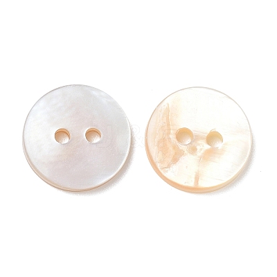2-Hole Shell Flat Round Buttons BUTT-P012-09-1