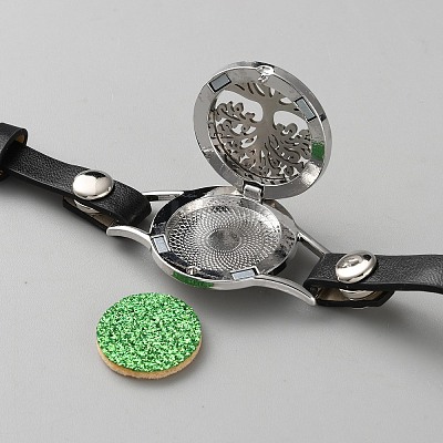 Leather & Alloy Watch Bands AJEW-WH0248-692P-03-1