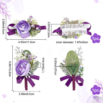 1Pc Silk Cloth Wrist Corsage AJEW-CP0001-72-1