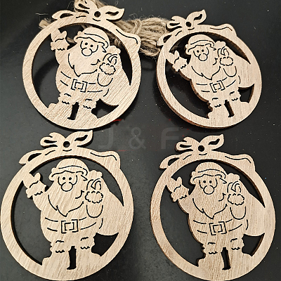 Unfinished Wood Pendant Decorations WOCR-PW0001-123-21-1
