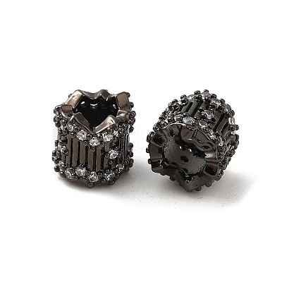 Rack Plating Brass Micro Pave Cubic Zirconia European Beads KK-Q795-03B-1