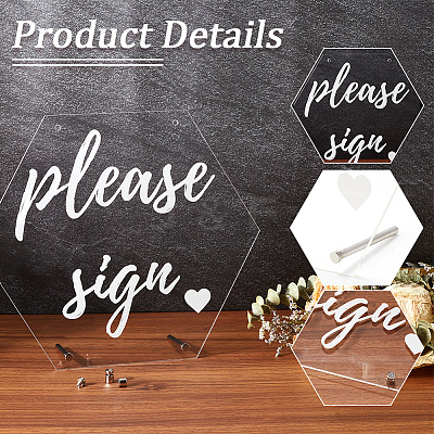 Custom Hexagon Acrylic Plate DIY-WH0240-95-1