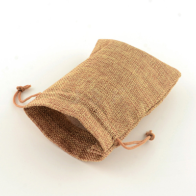 Polyester Imitation Burlap Packing Pouches Drawstring Bags LS-X-ABAG-R004-14x10cm-03-1