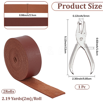 2Roll PU Leather Ribbon DIY-CL0002-64-1