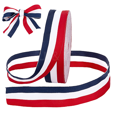 Polyester Grosgrain Ribbon OCOR-WH0111-07A-1