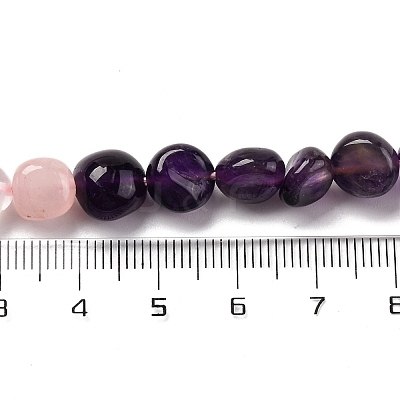 Natural Rose Quartz & Amethyst Beads Strands G-L610-B16-01-1