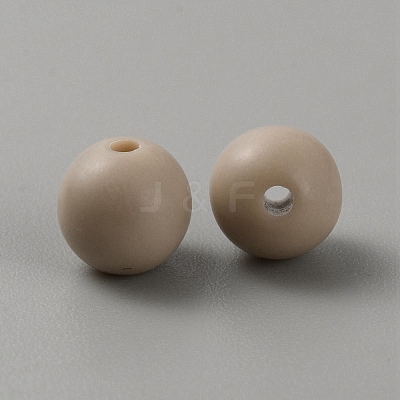 Acrylic Frosted Round Beads FACR-WH0001-06A-06-1