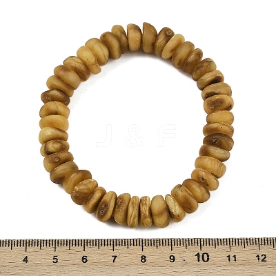 Natural Amber Beaded Stretch Bracelets for Men Women BJEW-L710-01A-1