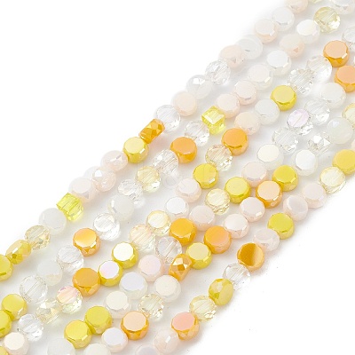 Gradient Color Electroplate Glass Bead Strands GLAA-E042-03B-1