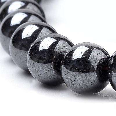 Non-magnetic Synthetic Hematite Beads Strands G-S259-44-8mm-1