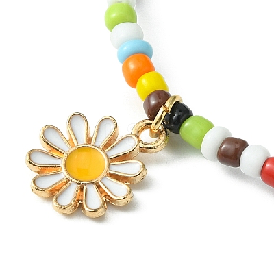 4Pcs 4 Style Natural Pearl & Smiling Face Acrylic & Glass Seed Stretch Bracelets Set BJEW-TA00238-1