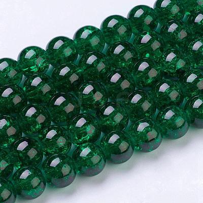 Spray Painted Crackle Glass Beads Strands CCG-Q001-10mm-17-1