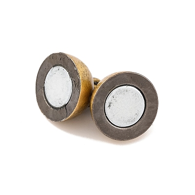Brass Magnetic Clasps with Loops KK-E268-10mm-M-NR-1