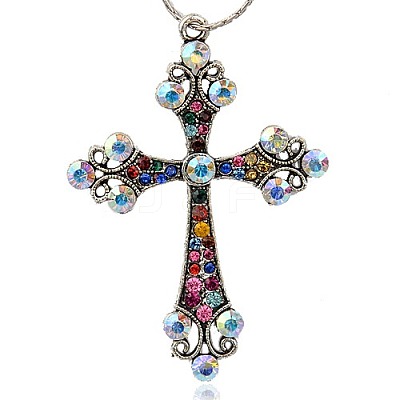 Alloy Rhinestone Big Pendants RB-J112-37AS-1