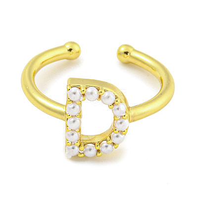 Rack Plating Brass Open Cuff Rings for Women RJEW-F162-01G-D-1