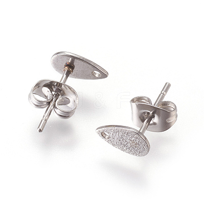 Non-Tarnish 304 Stainless Steel Stud Earring Findings for Dangle Charms STAS-L216-05B-P-1