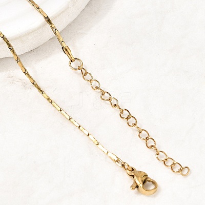 1.3MM 304 Stainless Steel Boston Link Chains Necklaces for Women Men NJEW-Z115-12G-02-1