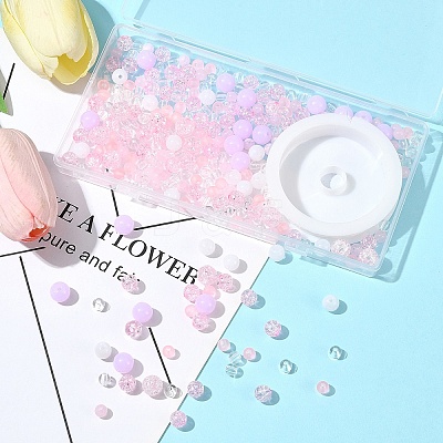 DIY Round Acrylic Beads Bracelets Making Kits DIY-FS0007-02B-1