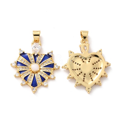 Brass Micro Pave Clear Cubic Zirconia Pendants ZIRC-Z018-07G-1