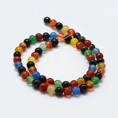 Natural Agate Beads Strands G-F417-05-14mm-1