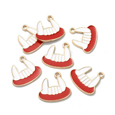 Rack Plating Alloy Enamel Pendants ENAM-P247-06KCG-1