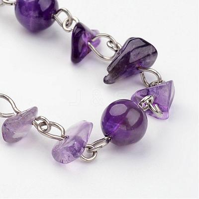 Gemstone Beaded Necklaces NJEW-JN01702-1