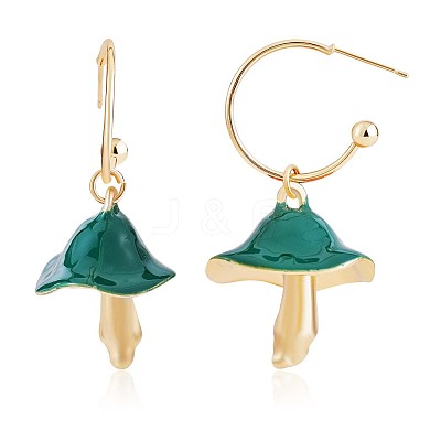 Enamel Mushroom Dangle Stud Earrings JE987B-1