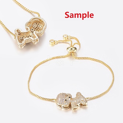 Brass Micro Pave Cubic Zirconia Pendants ZIRC-G092-20RG-1