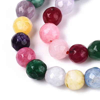 Dyed Natural White Jade Beads Strands G-T139-6mm-60-04-1