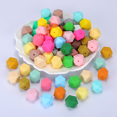 Hexagonal Silicone Focal Beads SI-JX0020A-06-1