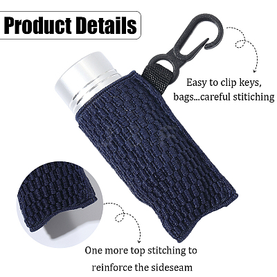 Silk Lipstick Bags with Black Plastic Key Clasps AJEW-WH20048-07E-1