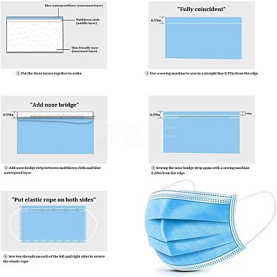 3 Layer Non-Woven Fabric Kit for DIY Mouth Cover AJEW-WH0105-29B-1