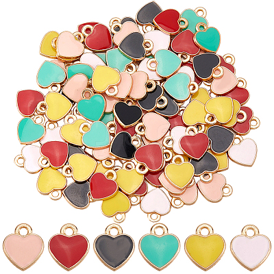 100Pcs Alloy Enamel Charms ENAM-SP0001-06-1
