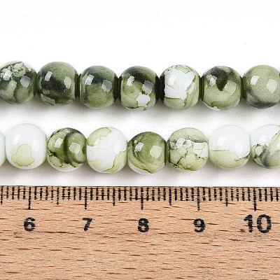 Baking Paint Glass Beads Strands X-DGLA-N003-8mm-C06-1