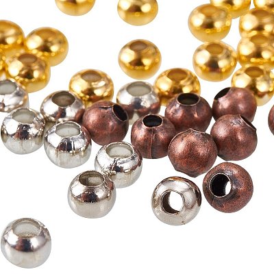 5 Box Iron Round Spacer Beads IFIN-X0001-03-B-1
