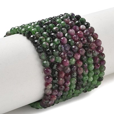 Gradient Natural Ruby in Zoisite Beads Strands GG-CBA2E9C-A03-4mm-1