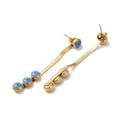 Ion Plating(IP) 304 Stainless Steel Chains Dangle Stud Earrings STAS-D089-02G-1