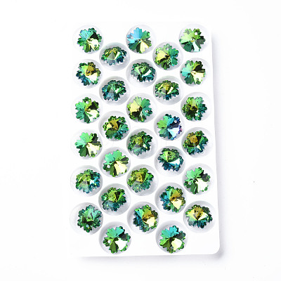 Electroplated Glass Charms EGLA-N006-015-1