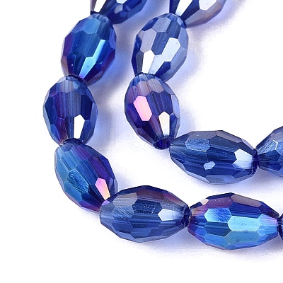 Electroplate Transparent Glass Beads Strands LS-GL-N002-01A-A14-1