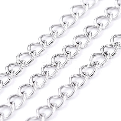 Tarnish Resistant 304 Stainless Steel Curb Chains CHS-F006-04A-P-1
