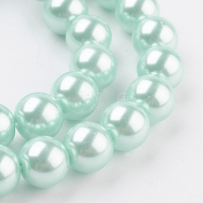 Eco-Friendly Dyed Glass Pearl Round Beads Strands HY-A002-10mm-RB034N-1