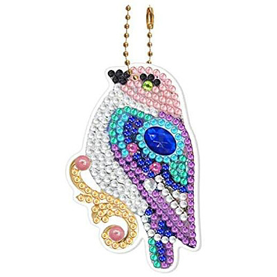 Bird DIY Diamond Painting Keychain Kit BIRD-PW0001-060-1